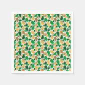 グリーンと金ゴールドグリッターフェスティバルパターン融合 スタンダードカクテルナプキン (正面)