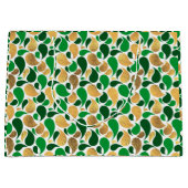 グリーンと金ゴールドグリッターフェスティバルパターン融合 ラージペーパーバッグ (正面)