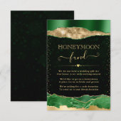 グリーンと金ゴールドグームの涙結婚のハネムーン基金 エンクロージャーカード (正面/裏面)