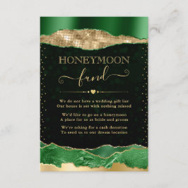 グリーンと金ゴールドグームの涙結婚のハネムーン基金 エンクロージャーカード