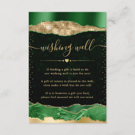 グリーンと金ゴールドグームの結婚涙の願い井戸 エンクロージャーカード