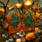 グリーンと金ゴールドケルト彼の結婚誓いのカード カード