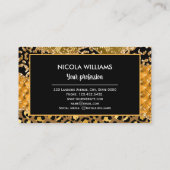 グリーンと金ゴールドジャングルサファリアニマルプリントアゲート 名刺 (裏面)