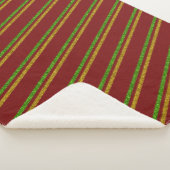 グリーンと金ゴールドストライプグリッター シェルパブランケット (3/4)