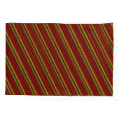 グリーンと金ゴールドストライプグリッター 枕カバー (裏面-左)