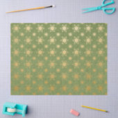 グリーンと金ゴールドスノーフレークホリデーティッシュペーパー 薄葉紙 (クラフト)