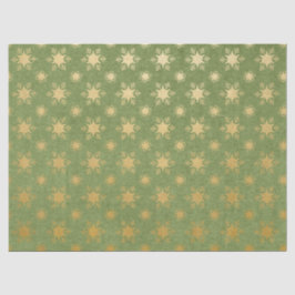 グリーンと金ゴールドスノーフレークホリデーティッシュペーパー 薄葉紙