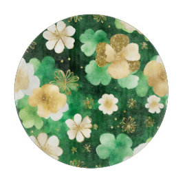 グリーンと金ゴールドセントパトリックの日シャムロック カッティングボード