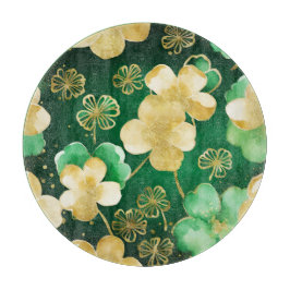 グリーンと金ゴールドセントパトリックの日シャムロック カッティングボード