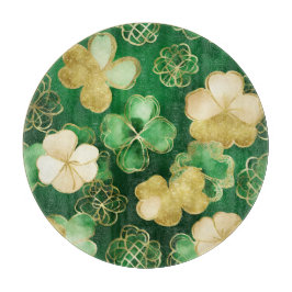 グリーンと金ゴールドセントパトリックの日シャムロック カッティングボード