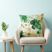 グリーンと金ゴールドセントパトリックの日シャムロック クッション (椅子)