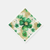 グリーンと金ゴールドセントパトリックの日シャムロック スタンダードカクテルナプキン (角)