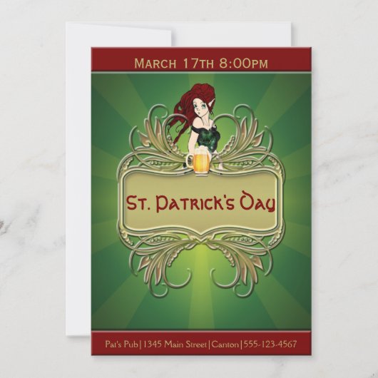 グリーンと金ゴールドセントパトリックパーティの招待状 招待状 (正面)