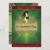 グリーンと金ゴールドセントパトリックパーティの招待状 招待状 (正面/裏面)