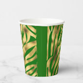 グリーンと金ゴールドゼブラフェスティバル 紙コップ (右)