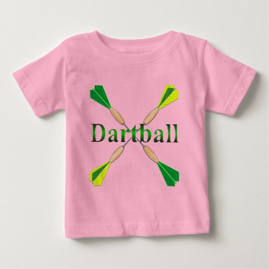 グリーンと金ゴールドダーツボールダーツ ベビーTシャツ (正面)