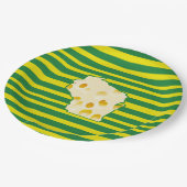 グリーンと金ゴールドチーズヘッド紙プレート ペーパープレート (アングル)