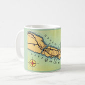 グリーンと金ゴールドドアカウンティウィスコンシンの地図 コーヒーマグカップ (正面左)