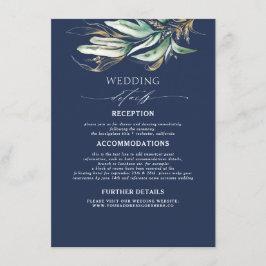 グリーンと金ゴールドネイビー結婚ブルー詳細 エンクロージャーカード