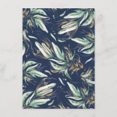 グリーンと金ゴールドネイビー結婚ブルー詳細 エンクロージャーカード (裏面)