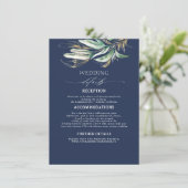 グリーンと金ゴールドネイビー結婚ブルー詳細 エンクロージャーカード (スタンド正面)