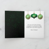 グリーンと金ゴールドバウブルクリスマス シーズンカード (内部)