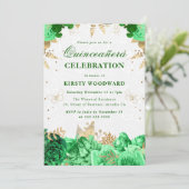 グリーンと金ゴールドバラフローラキンセアニェラ 招待状 (スタンド正面)