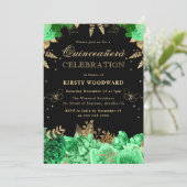 グリーンと金ゴールドバラフローラキンセアニェラ 招待状 (スタンド正面)