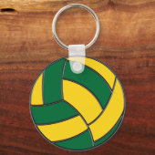 グリーンと金ゴールドバレーボール党がキーホルダーを支持 キーホルダー (裏面)