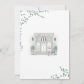 グリーンと金ゴールドパリジャンカフェ誕生日招待状 招待状 (裏面)