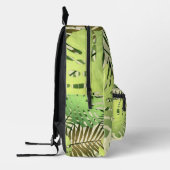 グリーンと金ゴールドパーム熱帯葉 プリントバックパック (左)