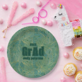 グリーンと金ゴールドパーム葉のパターンのグラッドパーティー ペーパープレート (パーティー)