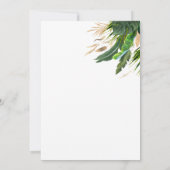 グリーンと金ゴールドパーム葉ズジャイアントバルーン誕生日 招待状 (裏面)