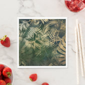 グリーンと金ゴールドパーム離れ スタンダードランチョンナプキン (インサイチュ)