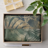 グリーンと金ゴールドパーム離れ 薄葉紙 (ギフト)