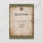 グリーンと金ゴールドビクトリアンスチームパンク披露宴 エンクロージャーカード (正面)