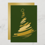 グリーンと金ゴールドビジネスホリディグリーティング シーズンカード (正面/裏面)