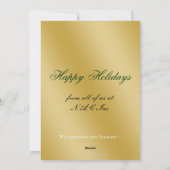 グリーンと金ゴールドビジネスホリディグリーティング シーズンカード (裏面)