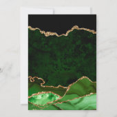 グリーンと金ゴールドフェイクグリッターアゲ結婚ート サンキューカード (裏面)