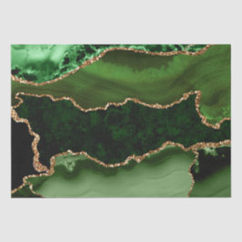 グリーンと金ゴールドフェイクグリッターマーブルゲート 薄葉紙