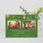 グリーンと金ゴールドフォトホリデーカード シーズンカード (スタンド正面)