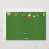 グリーンと金ゴールドフォトホリデーカード シーズンカード (裏面)