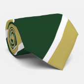 グリーンと金ゴールドブロード連隊ストライプ法 ネクタイ (ロール)