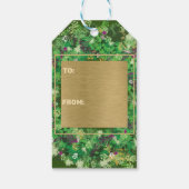グリーンと金ゴールドホリデーリース ギフトタグ (裏面)
