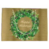 グリーンと金ゴールドホリデーリース ラージペーパーバッグ (裏面)