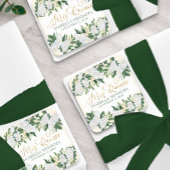 グリーンと金ゴールドホワイト牡丹バラフローラミクリン スクエアシール