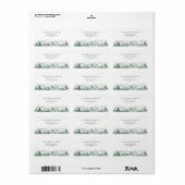 グリーンと金ゴールドマウンテンウェディングRSVPアドレス ラベル (フルシート)