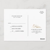 グリーンと金ゴールドマウンテンウェディングRSVPポストカード ポストカード (裏面)