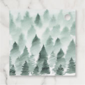 グリーンと金ゴールドマウンテンサンキューメッセージカード フェイバータグ (裏面)