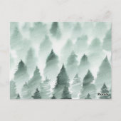 グリーンと金ゴールドマウンテンサンキューユー披露宴カード ポストカード (裏面)